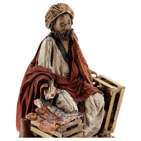 Angela Tripi Nativity scene: Nativity scene figurine, fish seller 13 cm made by Angela Tripi