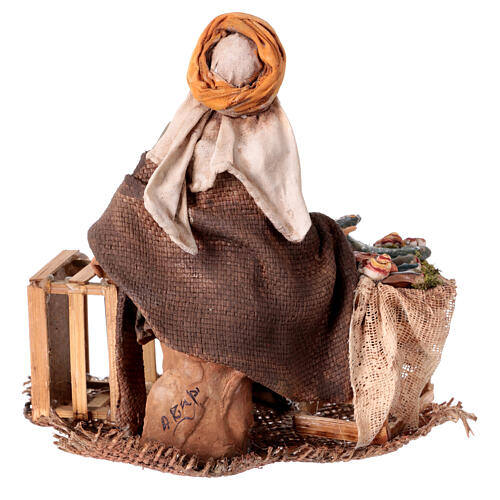 Nativity scene figurine, fish seller 13 cm made by Angela Tripi 4