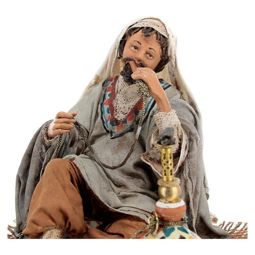 Man smoking narghile 13cm, Nativity Scene by Angela Tripi 2