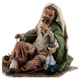Man smoking narghile 13cm, Nativity Scene by Angela Tripi