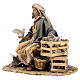 Sitting man with doves 13cm, Nativity Scene by Angela Tripi s3