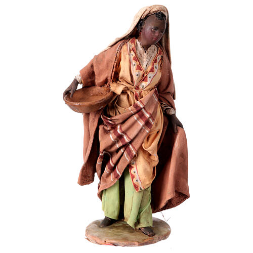 Woman with plate 13cm, Nativity Scene by Angela Tripi 1