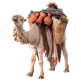 Stehendes Kamel mit Last, für 13 cm Krippe von Angela Tripi, Terrakotta