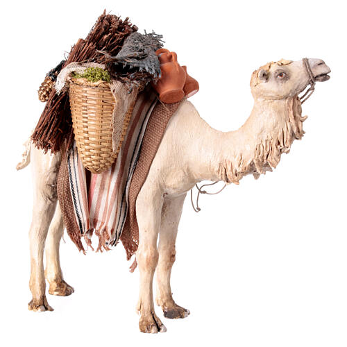Stehendes Kamel mit Last, für 13 cm Krippe von Angela Tripi, Terrakotta 4