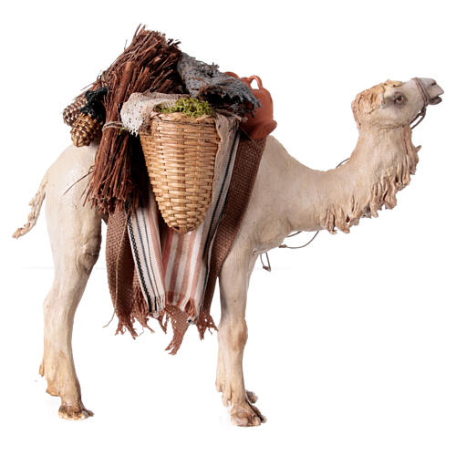 Stehendes Kamel mit Last, für 13 cm Krippe von Angela Tripi, Terrakotta 5