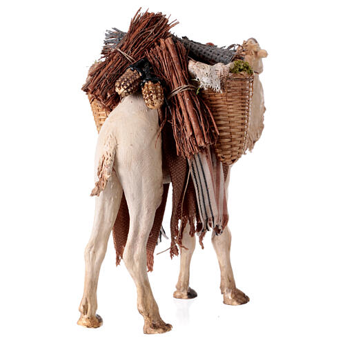 Stehendes Kamel mit Last, für 13 cm Krippe von Angela Tripi, Terrakotta 6