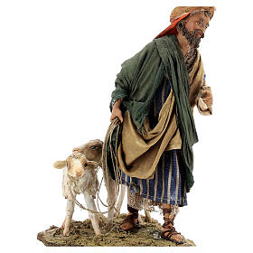 Pastor com duas ovelhas 13 cm presépio Angela Tripi