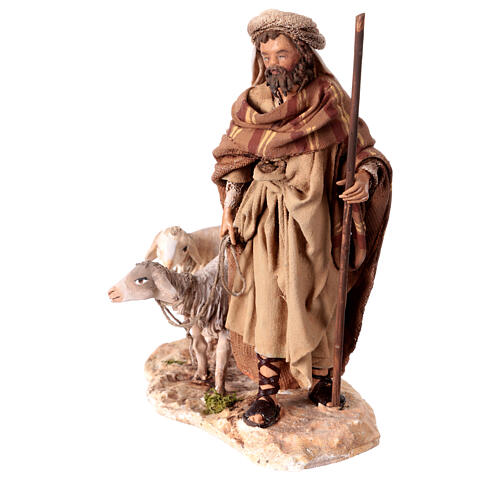 Shepherd with sheep 13cm, Nativity Scene by Angela Tripi 2
