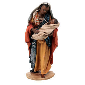 Frau mit Kind, für 13 cm Krippe von Angela Tripi, Terrakotta