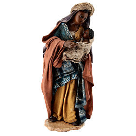 Donna mora con bimbo 13 cm presepe Angela Tripi