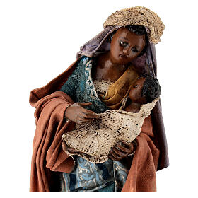 Black woman with baby 13cm, Nativity Scene by Angela Tripi