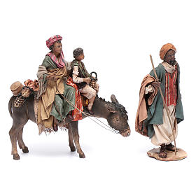 Krippenfiguren von Angela Tripi: Familie mit Esel und Kind 13cm Angela Tripi