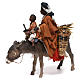 Mujer con niño sobre mula y pastor belén Angela Tripi s5