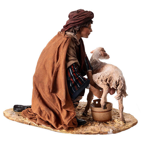 Man milking goat 30cm, Nativity Scene by Angela Tripi 7