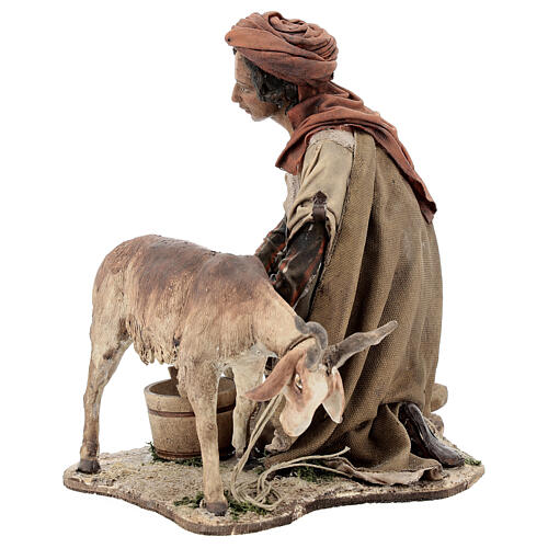 Man milking goat 30cm, Nativity Scene by Angela Tripi 5