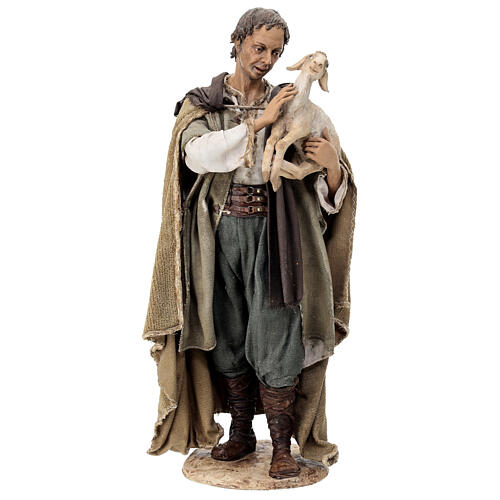 Pastore con agnelli 30 cm presepe Angela Tripi 1