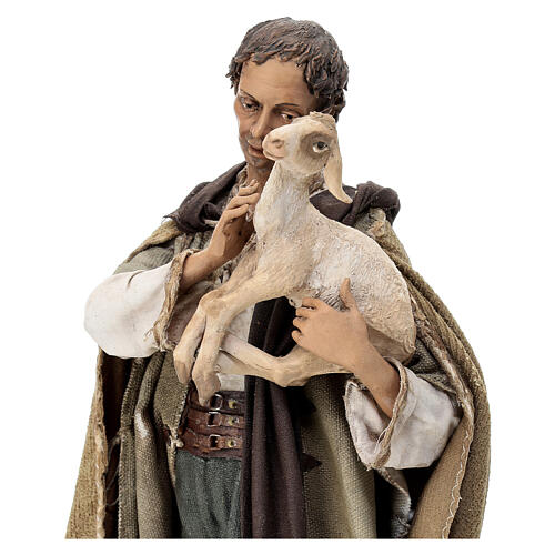 Pastore con agnelli 30 cm presepe Angela Tripi 4