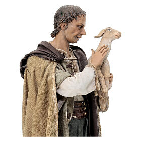 Nativity scene figurine, shepherd with lambs 30 cm, by Angela Tripi