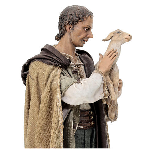 Nativity scene figurine, shepherd with lambs 30 cm, by Angela Tripi 2