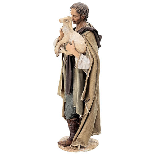 Nativity scene figurine, shepherd with lambs 30 cm, by Angela Tripi 3
