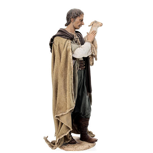 Nativity scene figurine, shepherd with lambs 30 cm, by Angela Tripi 5