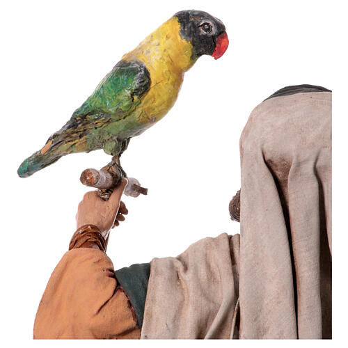Hirte mit Papagei, für 30 cm Krippe von Angela Tripi, Terrakotta 6
