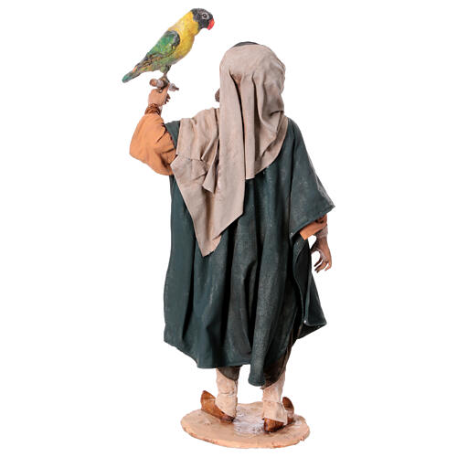 Nativity scene figurine, shepherd with parrot 30 cm, by Angela Tripi 7