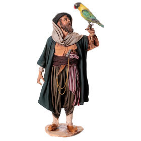 Pastore con pappagallo 30 cm presepe Angela Tripi