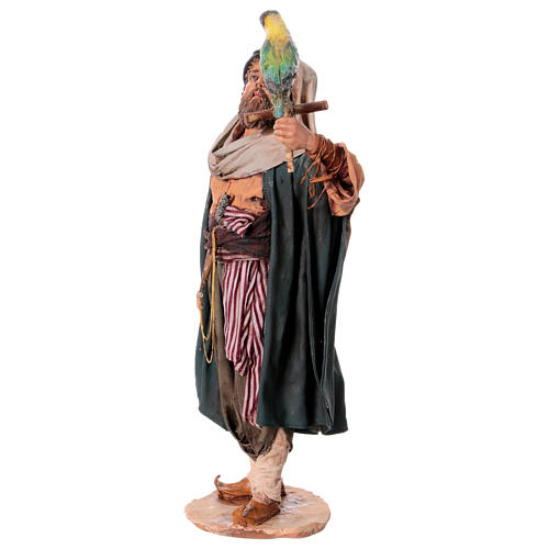 Nativity scene figurine, shepherd with parrot 30 cm, by Angela Tripi 5