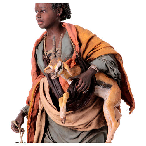 Nativity scene figurine, woman with antelope 30 cm made by Angela Tripi 4