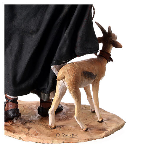 Nativity scene figurine, woman with antelope 30 cm made by Angela Tripi 8