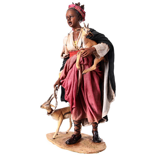 Mora con cucciolo di antilope 30 cm presepe Angela Tripi 3