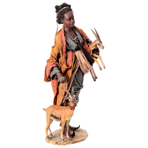 Nativity scene figurine, woman with antelope 30 cm made by Angela Tripi 5