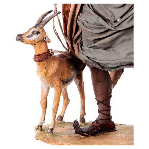 Nativity scene figurine, woman with antelope 30 cm made by Angela Tripi 6