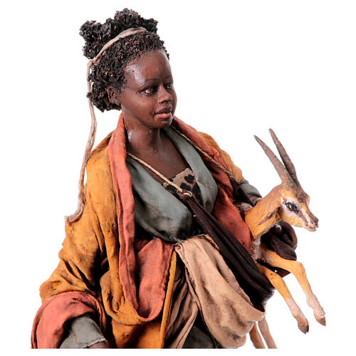 Nativity scene figurine, woman with antelope 30 cm made by Angela Tripi 7