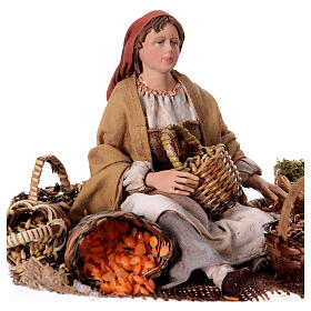 Getreideverkäuferin, für 18 cm Krippe von Angela Tripi, Terrakotta