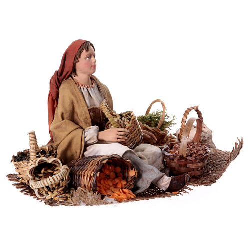 Getreideverkäuferin, für 18 cm Krippe von Angela Tripi, Terrakotta 3