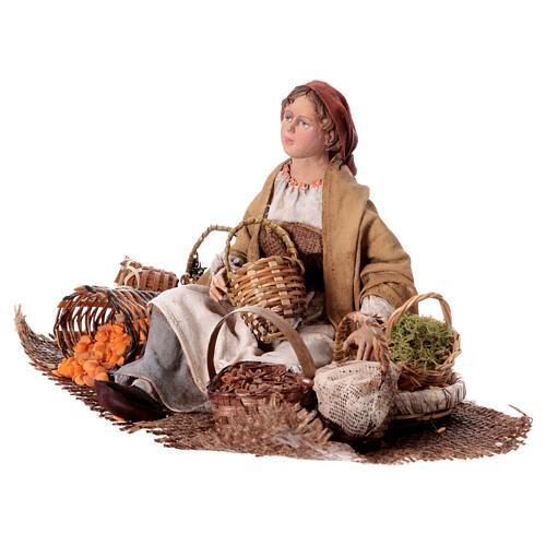 Getreideverkäuferin, für 18 cm Krippe von Angela Tripi, Terrakotta 5