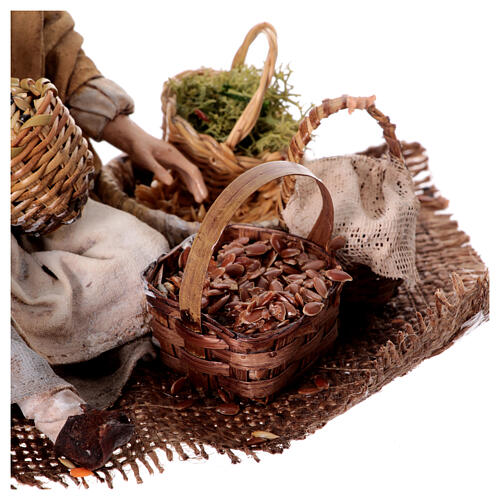 Getreideverkäuferin, für 18 cm Krippe von Angela Tripi, Terrakotta 6