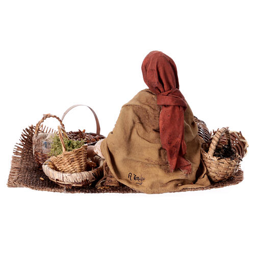 Getreideverkäuferin, für 18 cm Krippe von Angela Tripi, Terrakotta 7