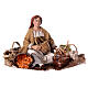 Nativity Scene figurine, woman selling seeds 18cm, Angela Tripi s1
