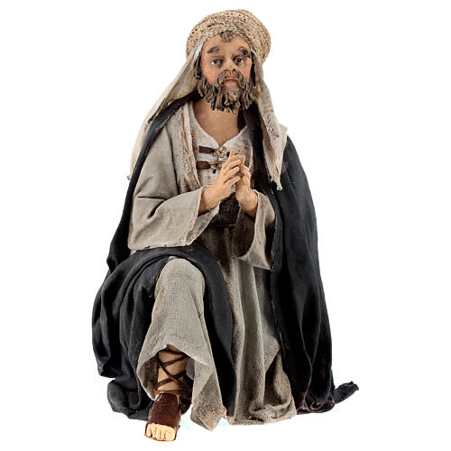 Saint Joseph à genoux 18 cm crèche Angela Tripi 1
