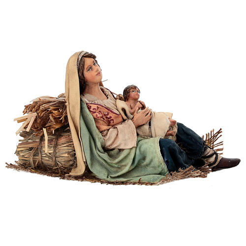 Heilige Familie, für 18 cm Krippe von Angela Tripi, Terrakotta 5