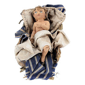 Heilige Familie, für 13 cm Krippe von Angela Tripi, Terrakotta