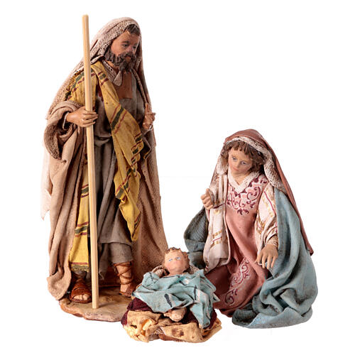 Heilige Familie, für 13 cm Krippe von Angela Tripi, Terrakotta 1