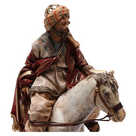 Wise king on horse, 13 cm Angela Tripi Nativity Scene