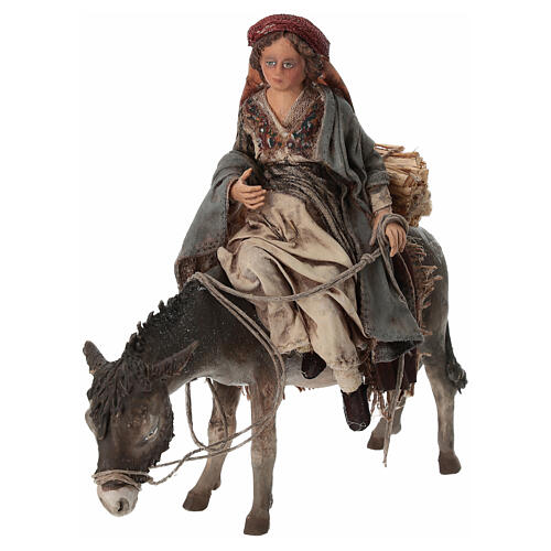 Szene Suche nach einer Unterkunft, für 13 cm Krippe von Angela Tripi, Terrakotta 2