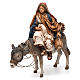 Joseph and pregnant Mary on donkey scene 13 cm Angela Tripi s5