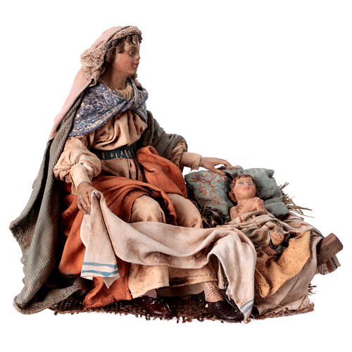 Heilige Familie, 3 Figuren, für 18 cm Krippe von Angela Tripi, Terrakotta 3