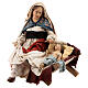 Heilige Familie, sitzende Maria und stehender Josef, für 18 cm Krippe von Angela Tripi, Terrakotta s3